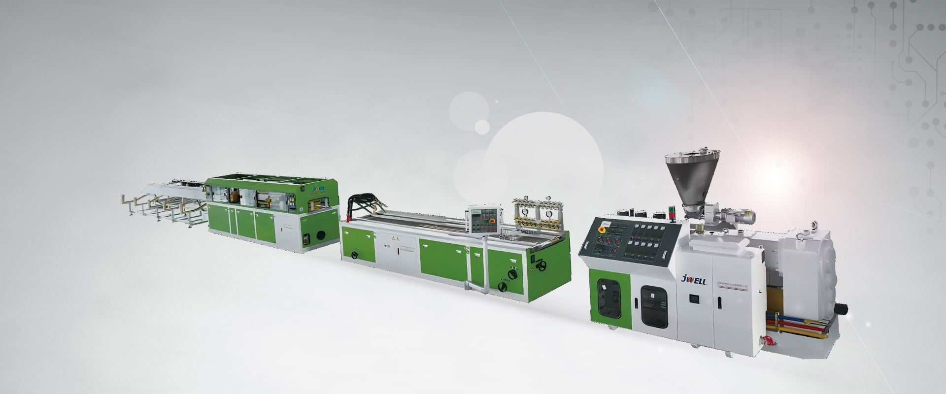 Banner for profile extrusion machine by Foshan Beikewell.